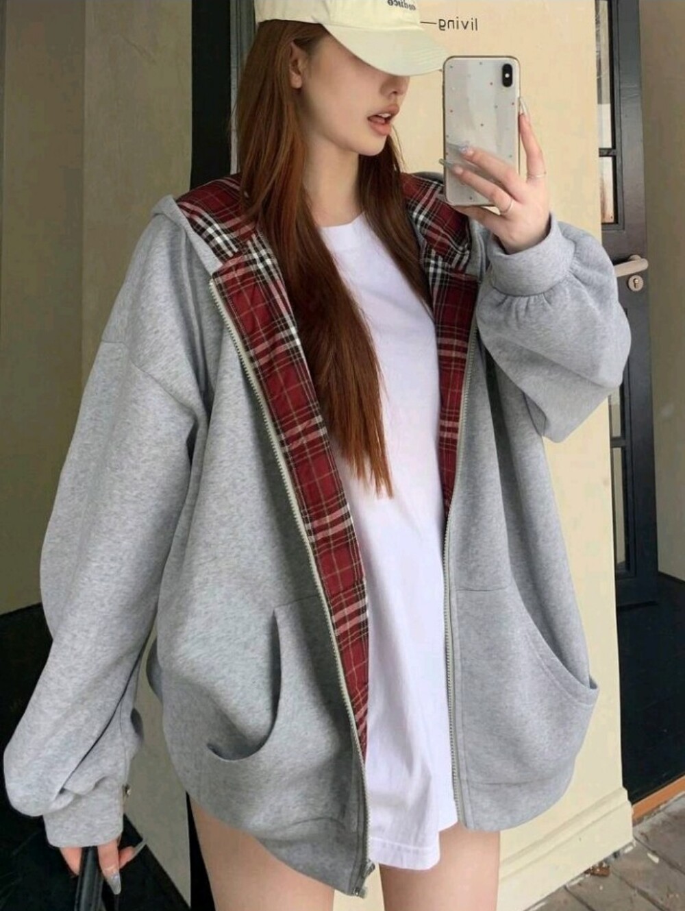 Autumn New Back To School Color Block Casual Zipper Hoodie Sweatshirt